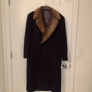 Vintage Saks Signature Fox Fur Wool Coat